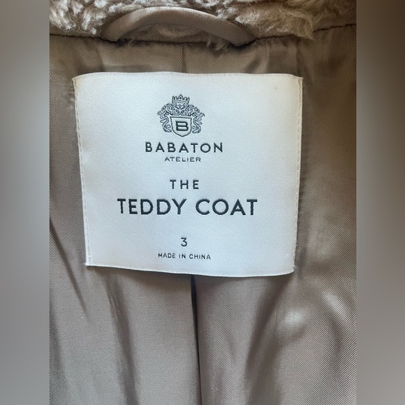 floor-length Atelier Babaton luxe teddy wool coat in Silver, Gray Colour - Picture 7 of 9